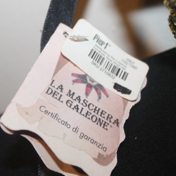 New La Maschera del Galeone Hand Made in Italy Feathered Mask w Certificate - Picture 3 of 10